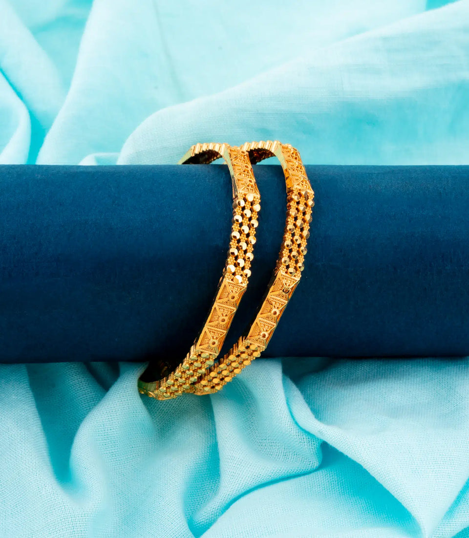 Gold Plated Golden Aura Bangle Set