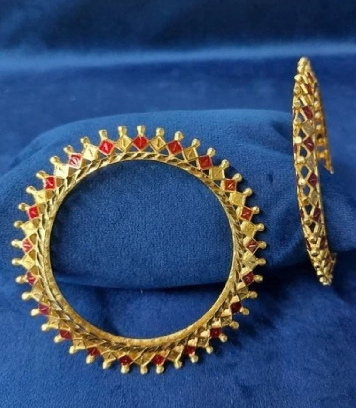 Gold Plated Meenakari Sunburst Touch Bangle Set