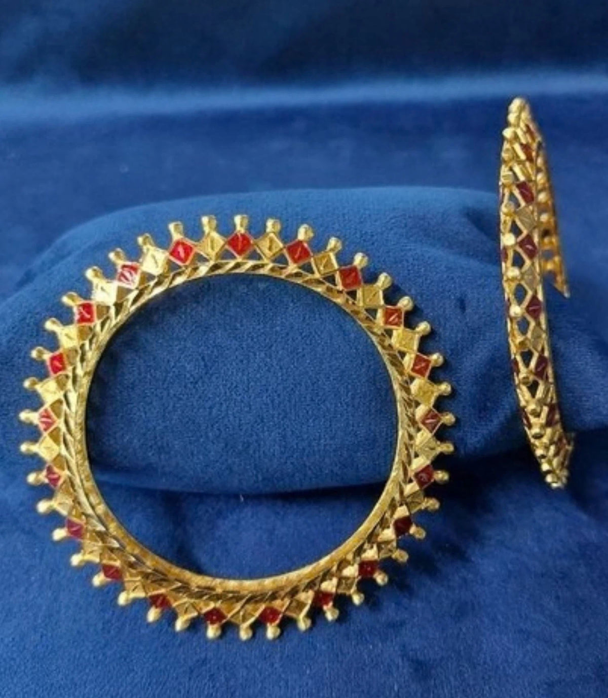 Gold Plated Meenakari Sunburst Touch Bangle Set