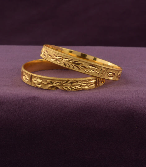 Gold Plated Floral Grace Bangle Set