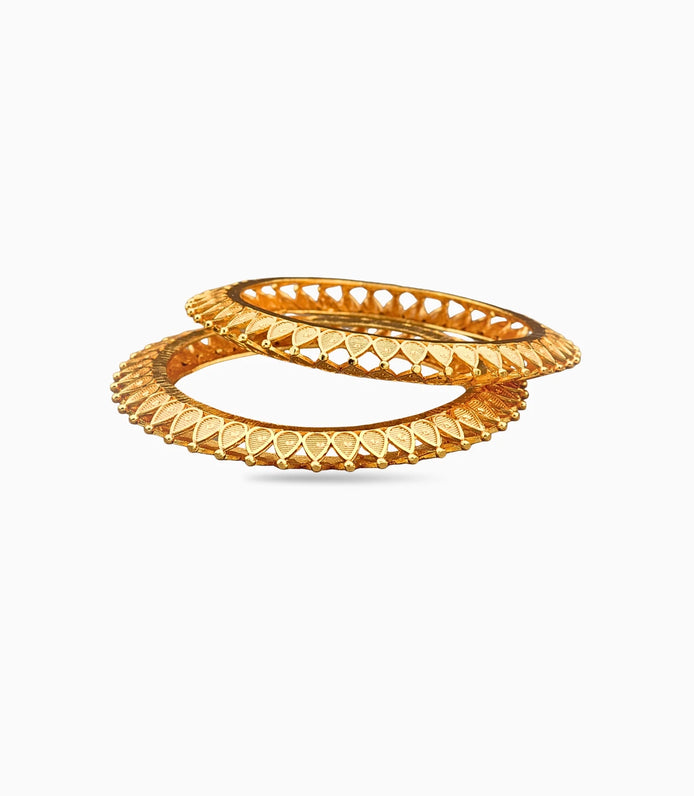 Gold Plated Refined Bangle Set