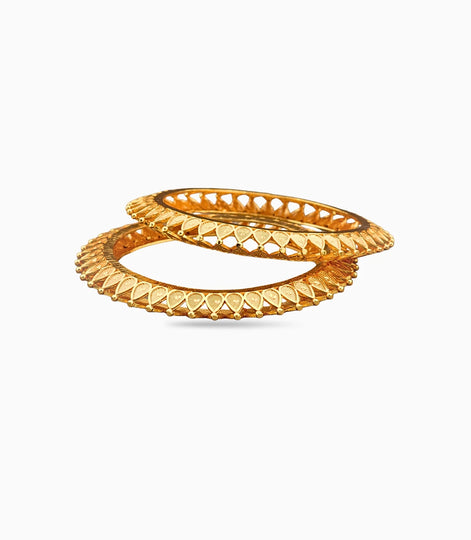 Gold Plated Refined Bangle Set
