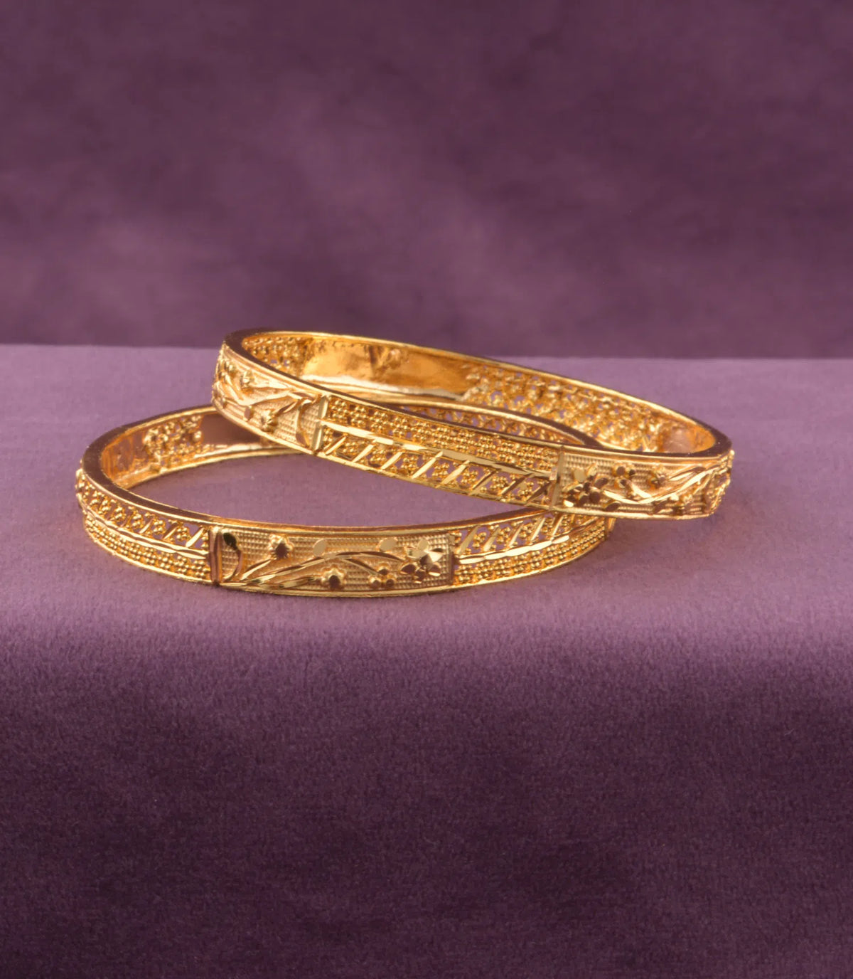 Gold Plated Classic Pair Bangle Set