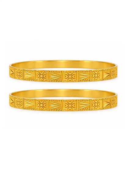 Gold Plated Crafted Bangle Set