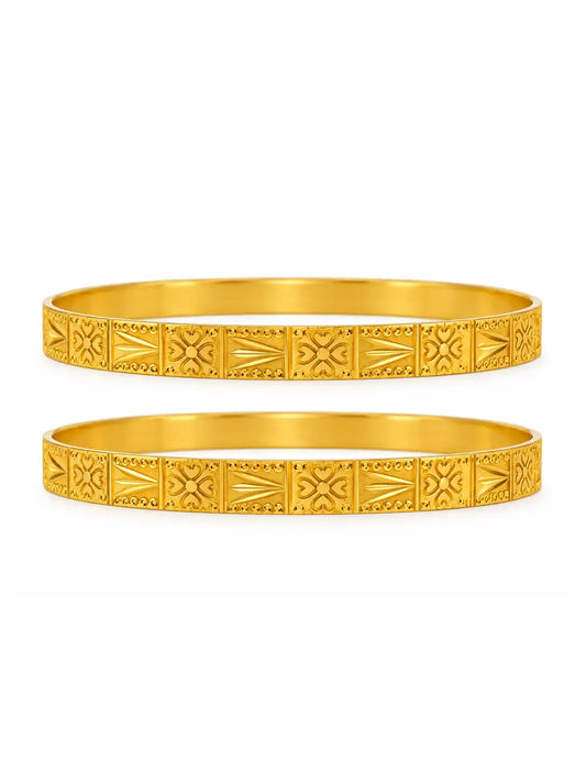 Gold Plated Crafted Bangle Set