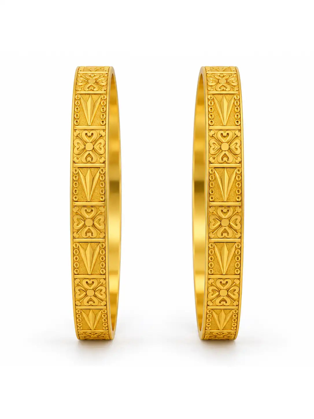 Gold Plated Crafted Bangle Set
