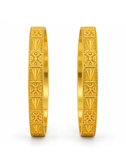 Gold Plated Crafted Bangle Set