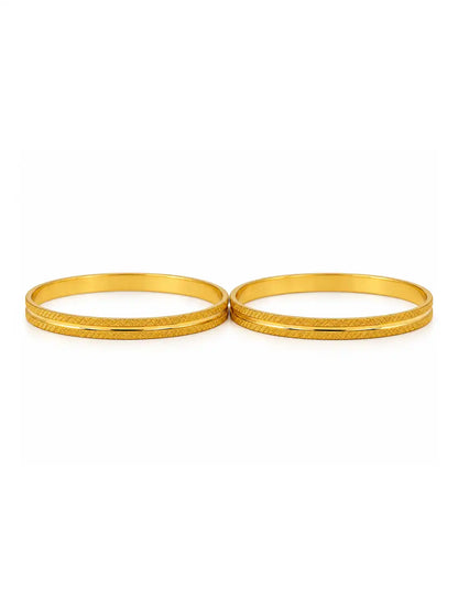 Gold Plated Stylish Circular Bangle Set