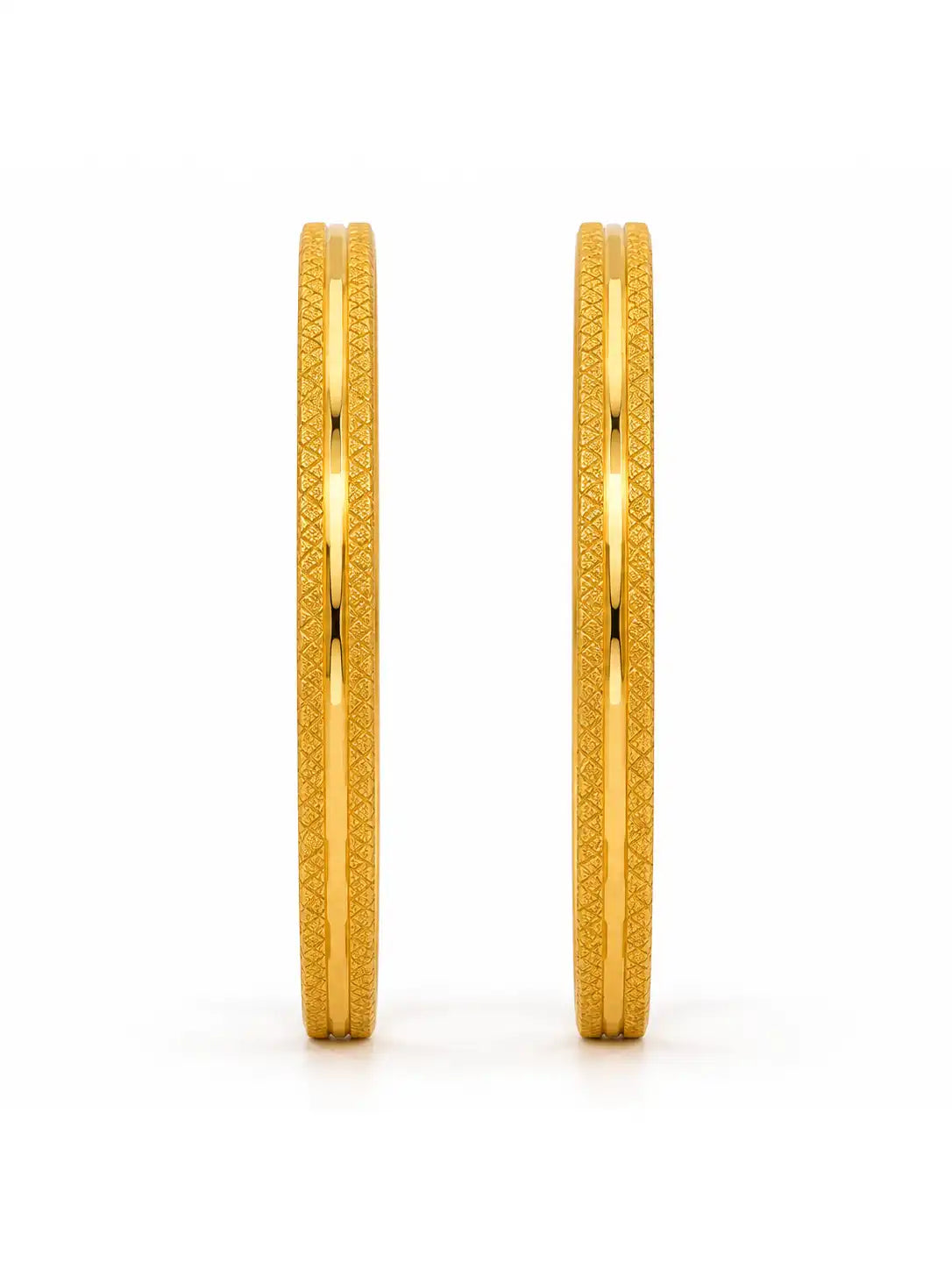 Gold Plated Stylish Circular Bangle Set