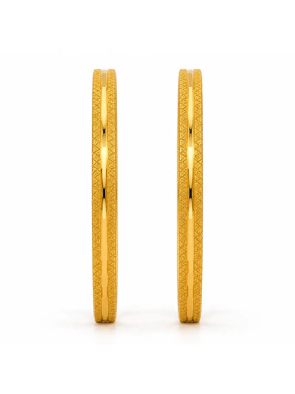 Gold Plated Stylish Circular Bangle Set