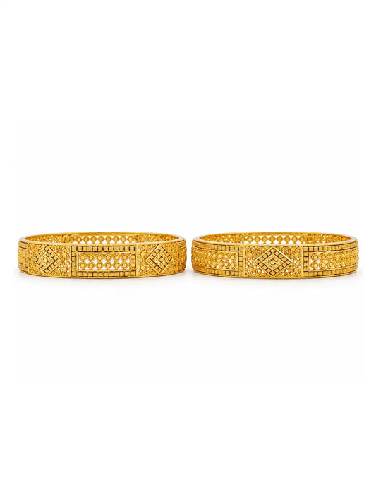Gold Plated Filigree Bangle Set