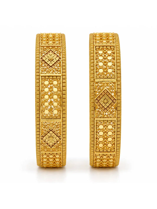 Gold Plated Filigree Bangle Set