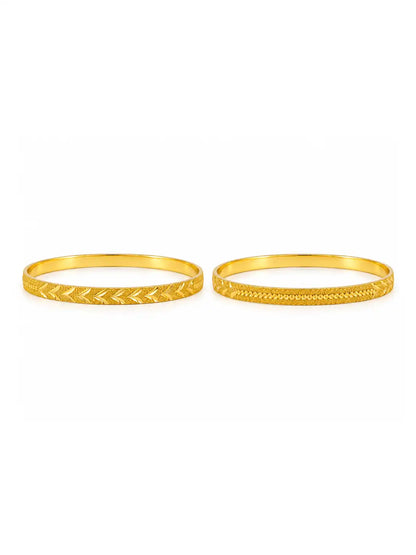 Gold Plated Stylish Circular Bangle Set