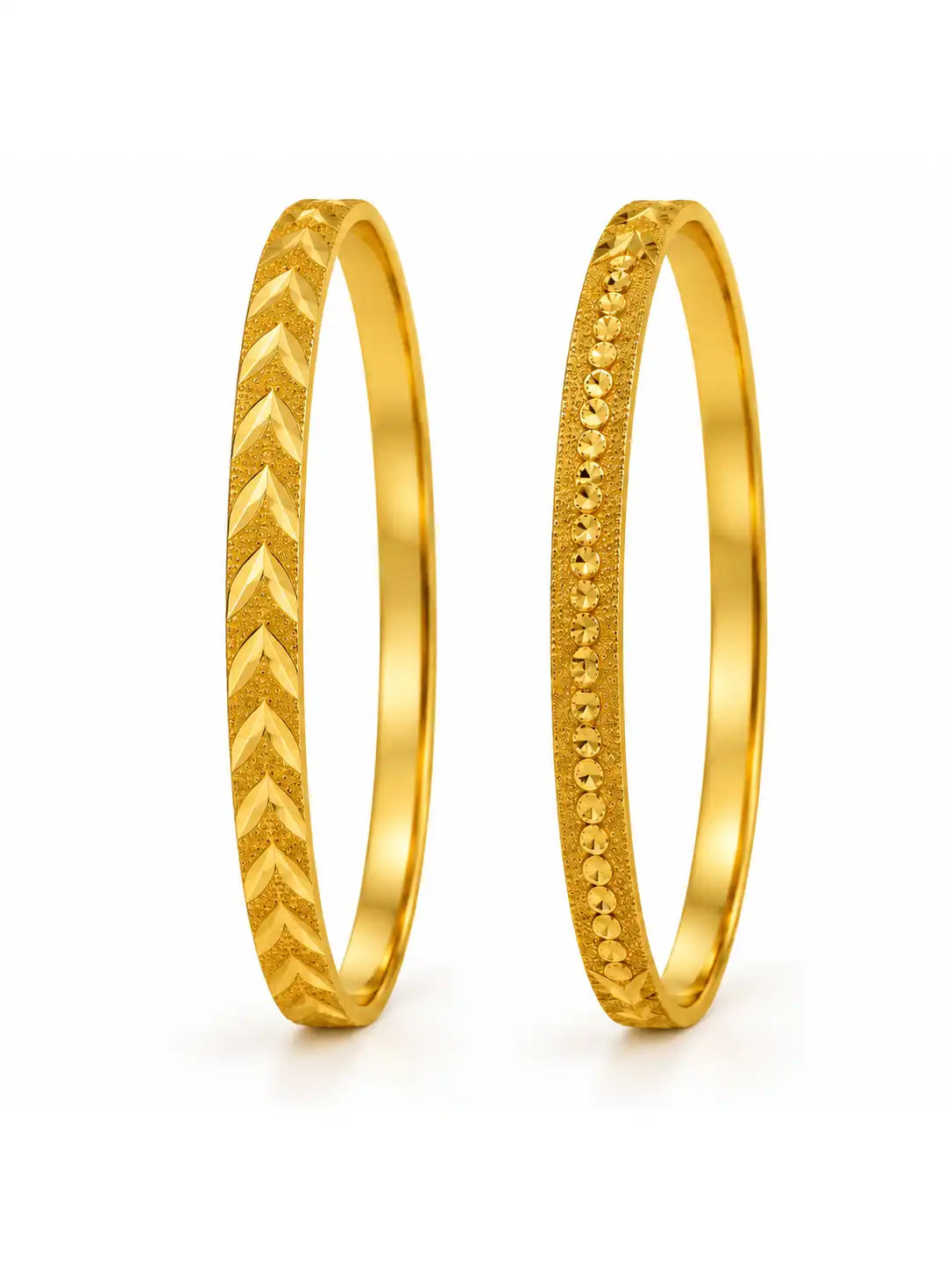 Gold Plated Stylish Circular Bangle Set