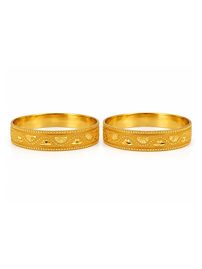 Gold Plated Premium Circular Bangle Set