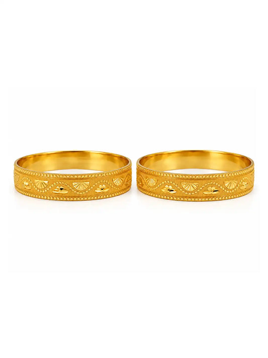 Gold Plated Premium Circular Bangle Set