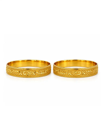 Gold Plated Concentric Bangle Set