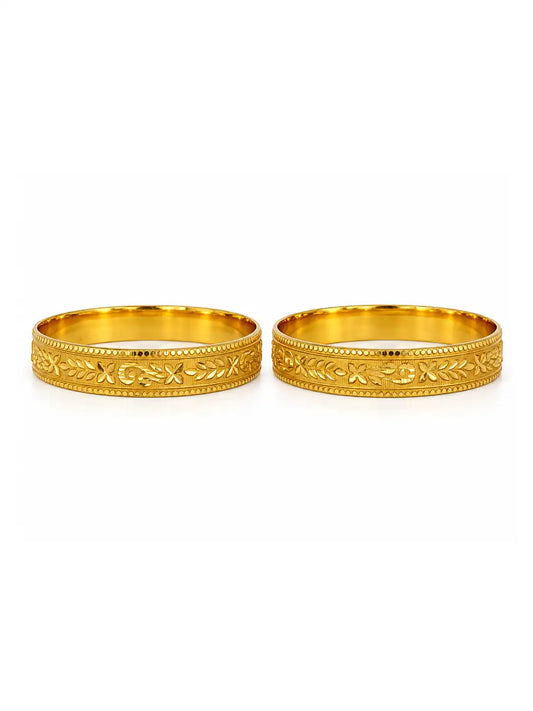 Gold Plated Concentric Bangle Set