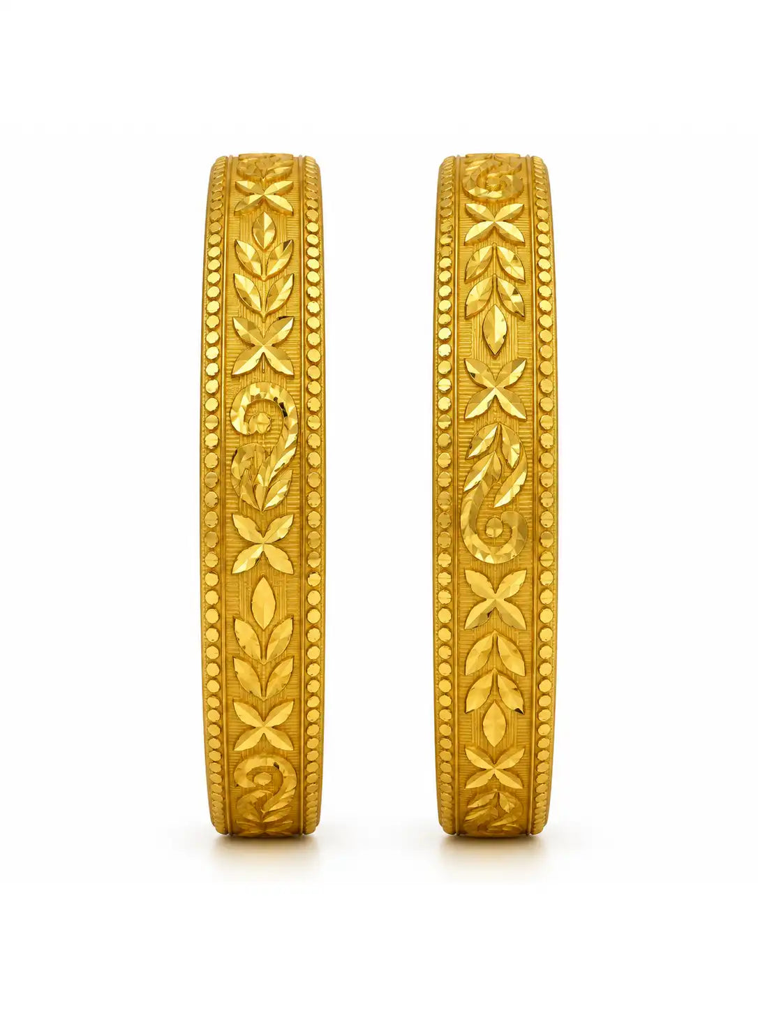Gold Plated Concentric Bangle Set