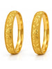 Gold Plated Engraved Floral Bangle Set