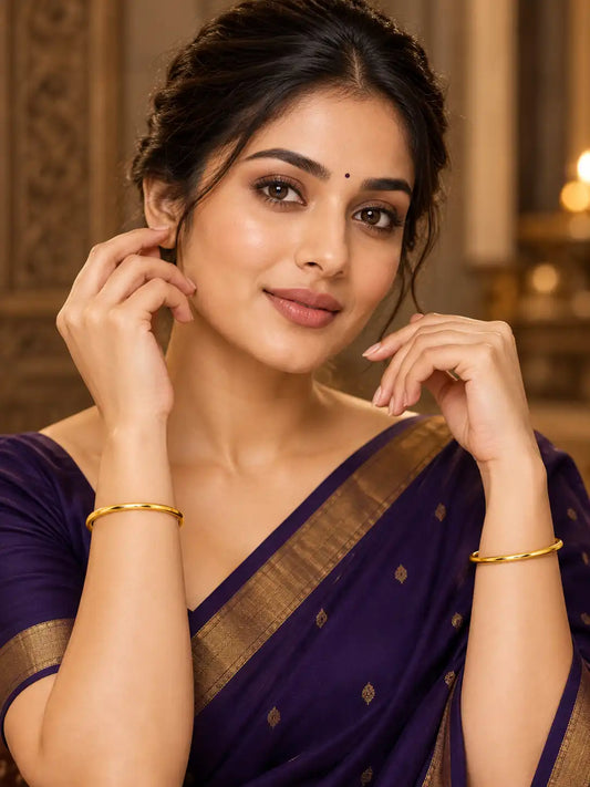 Gold Plated Designer Sleek Bangle Set