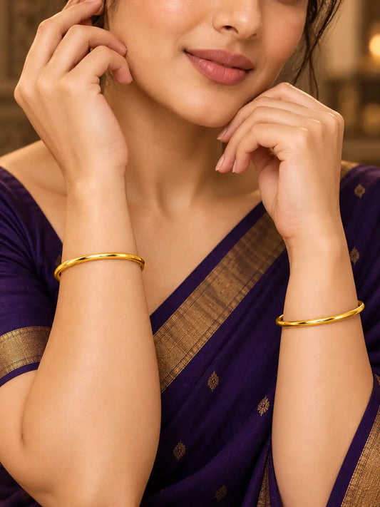 Gold Plated Designer Sleek Bangle Set
