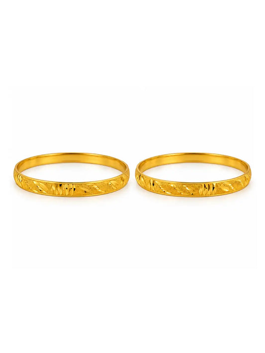 Gold Plated Refined Bangle Set