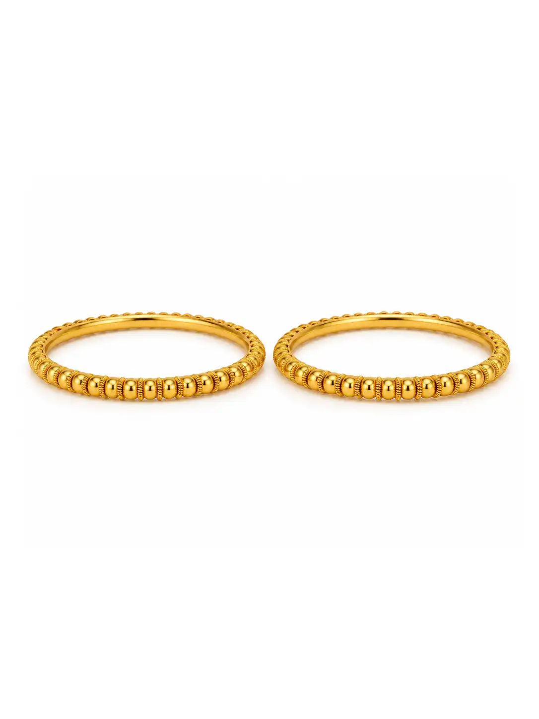 Gold Plated Beads Design Bangle Set