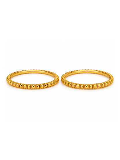 Gold Plated Beads Design Bangle Set