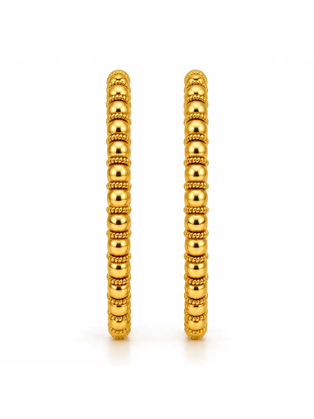 Gold Plated Beads Design Bangle Set