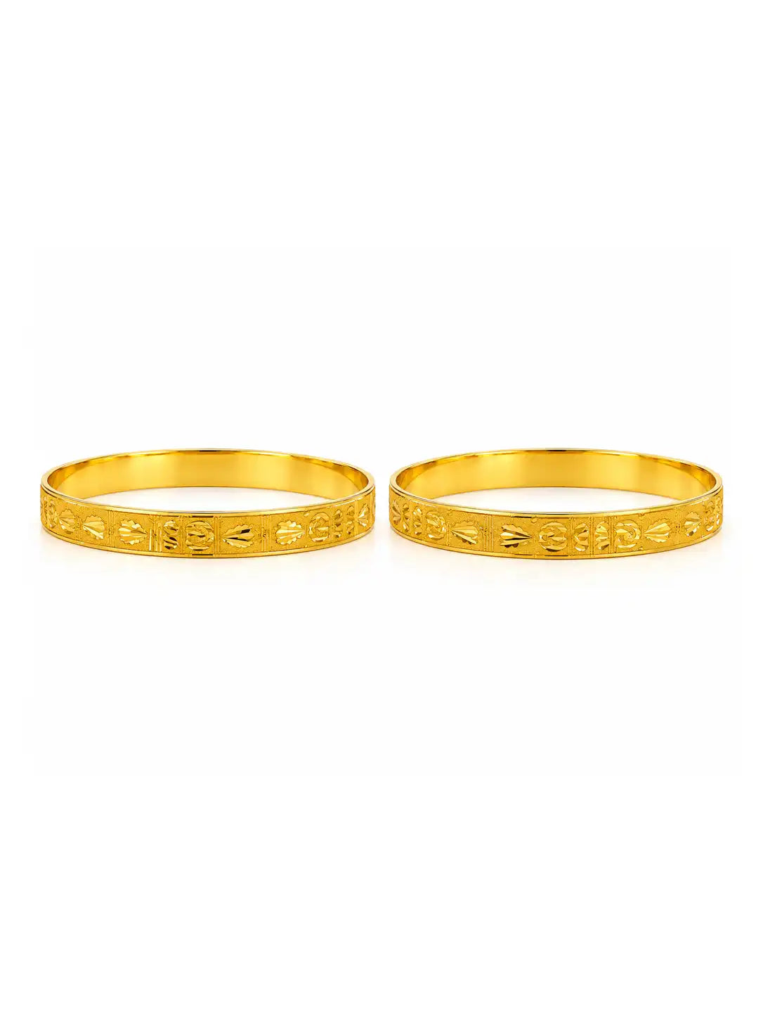 Gold Plated Fresh Bloom Bangle Set
