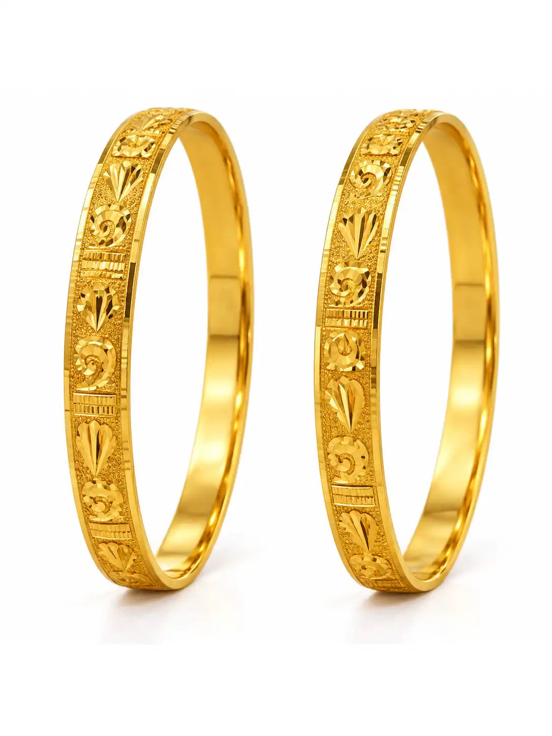 Gold Plated Fresh Bloom Bangle Set