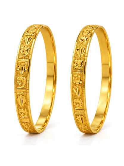 Gold Plated Fresh Bloom Bangle Set