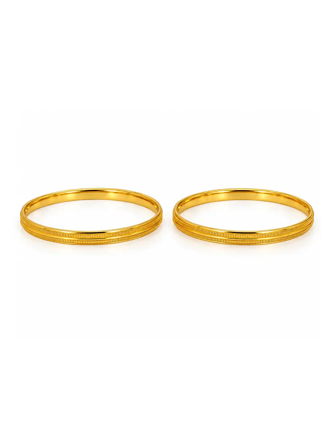 Gold Plated Textured Mesh Bangle Set