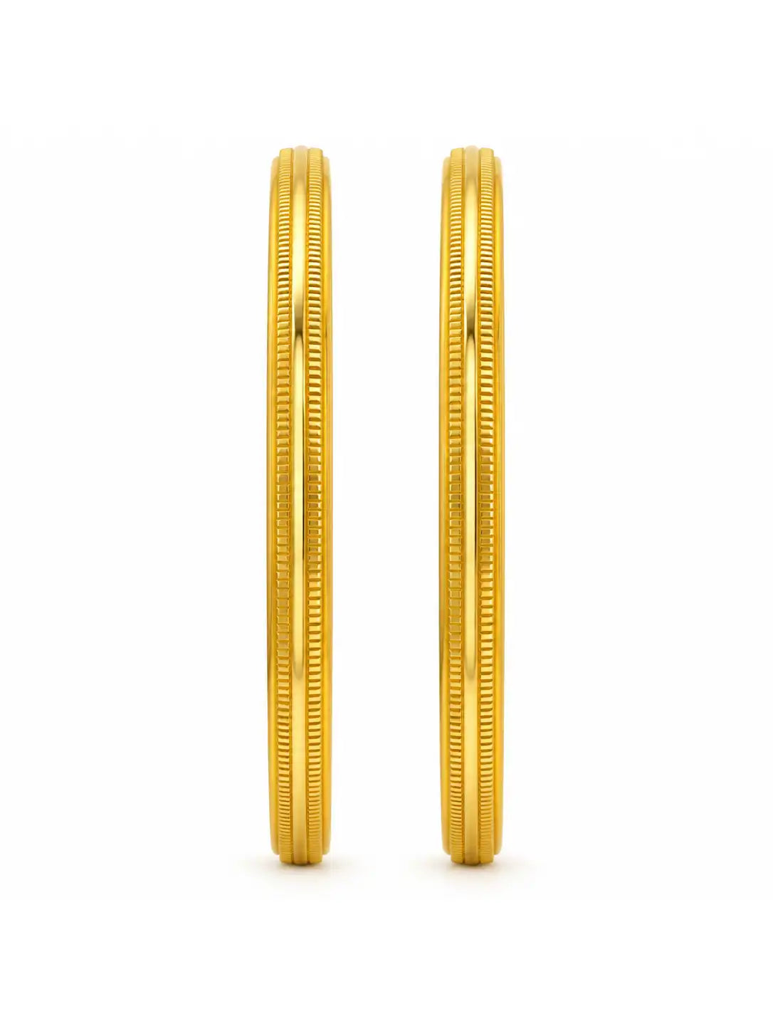 Gold Plated Textured Mesh Bangle Set