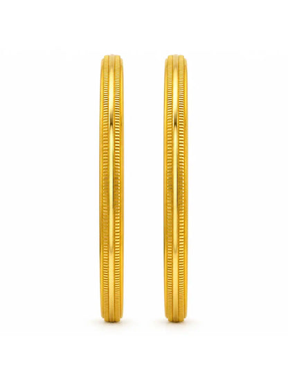 Gold Plated Textured Mesh Bangle Set