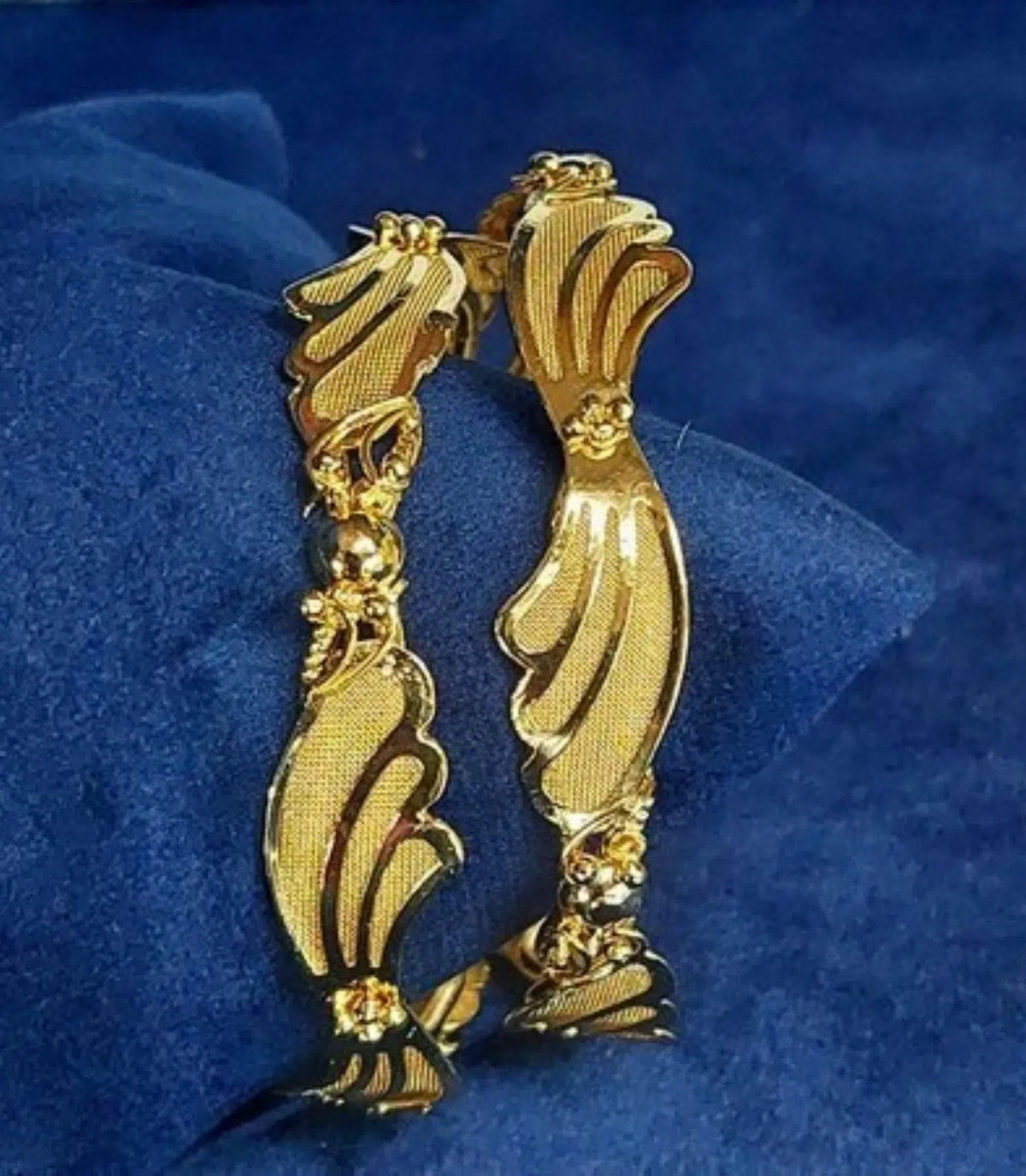 Gold Plated Fan Shaped Bangle Set