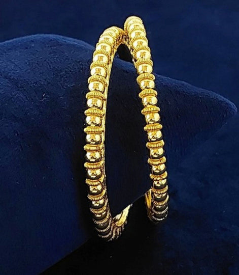 Gold Plated Beads Design Bangle Set