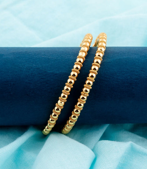 Gold Plated Beads Design Bangle Set