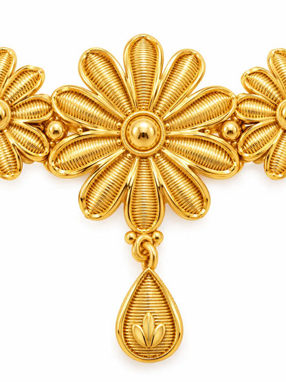 Gold Plated Lightweight Floral Choker