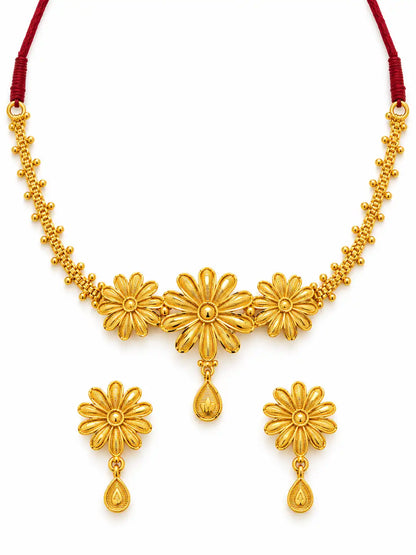 Gold Plated Lightweight Floral Choker