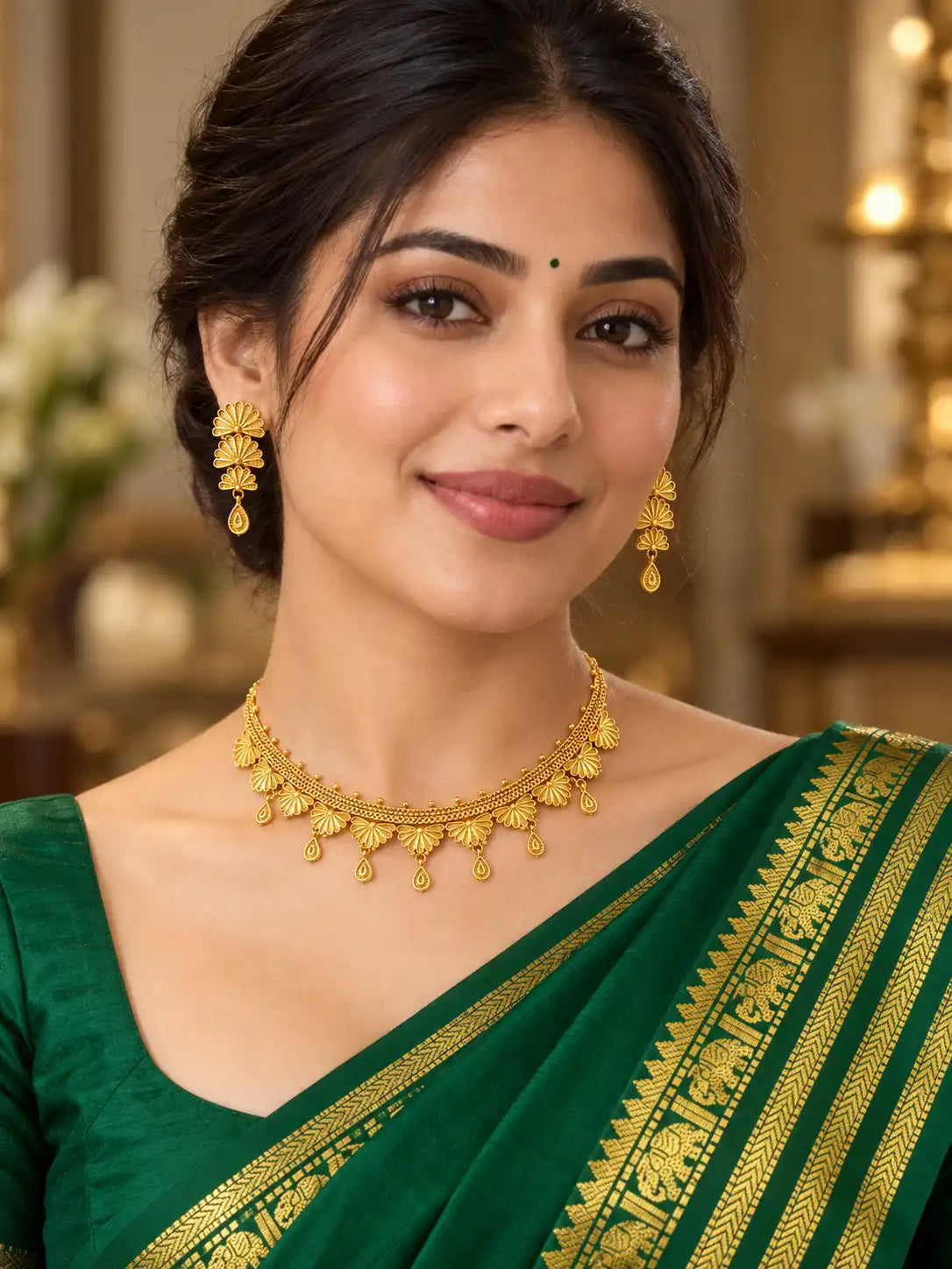 Gold Plated Festive Traditional Necklace Set