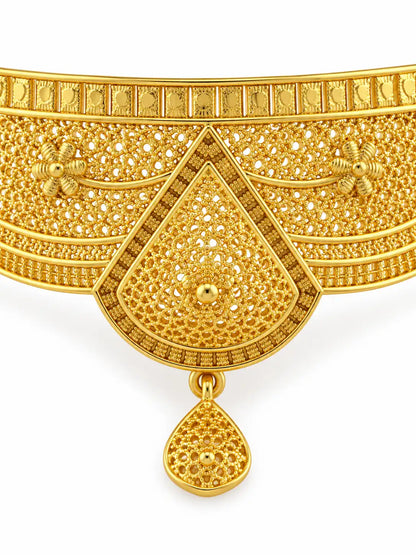 Gold Plated Wedding Filigree Choker Set