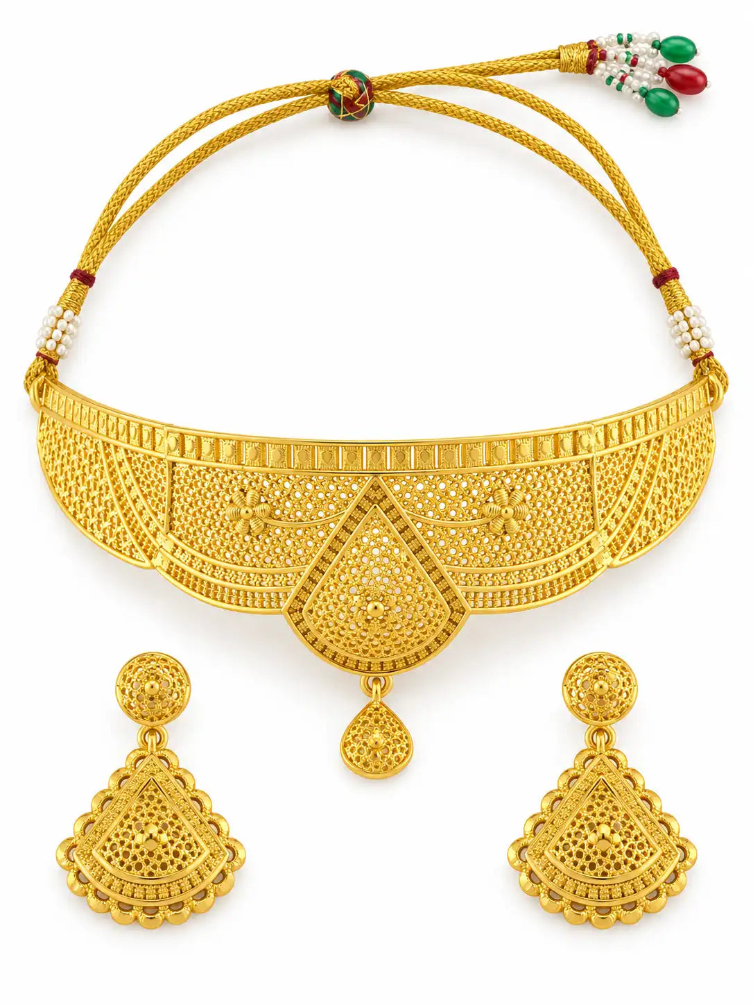 Gold Plated Wedding Filigree Choker Set