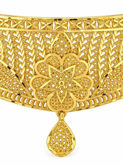 Gold Plated Wedding Floral Filigree Choker