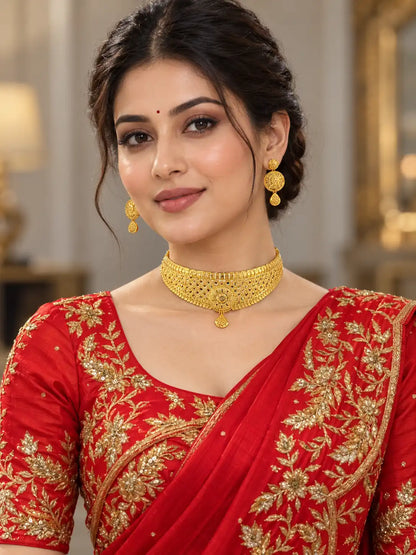 Gold Plated Wedding Moon Crest Choker