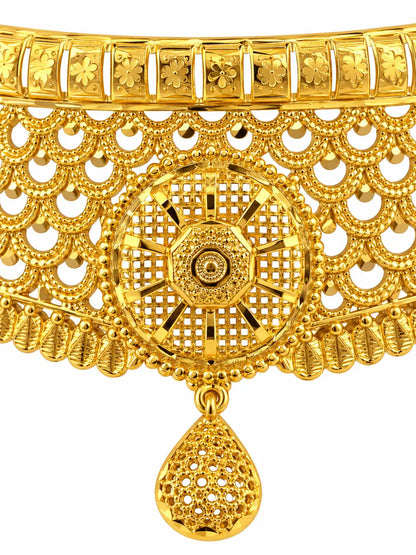 Gold Plated Wedding Moon Crest Choker