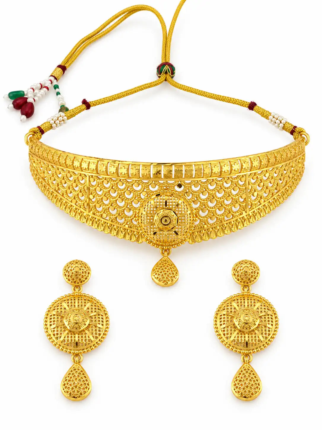 Gold Plated Wedding Moon Crest Choker