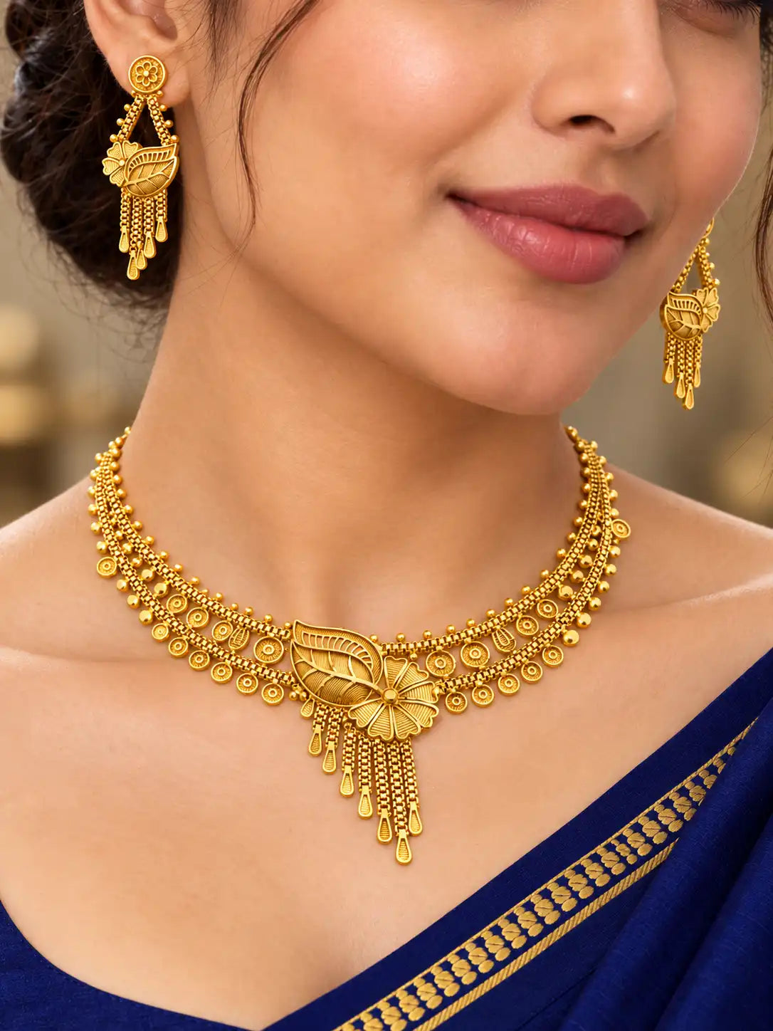Gold Plated Wedding Elegant Necklace Set