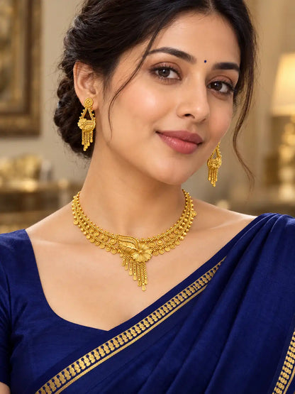 Gold Plated Wedding Elegant Necklace Set
